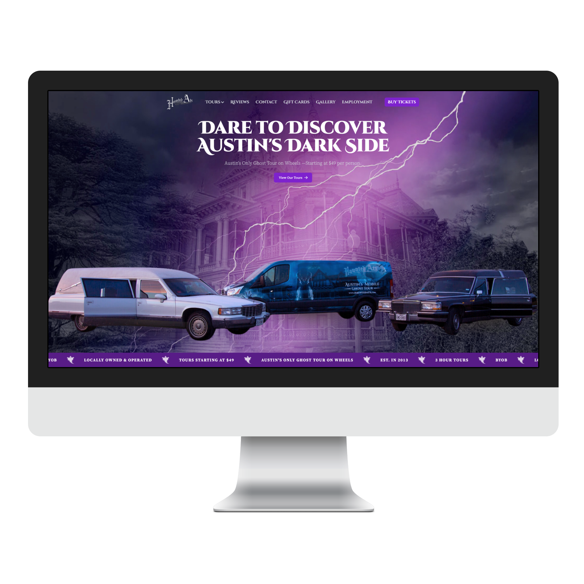 Haunted ATX ghost tour website with online booking